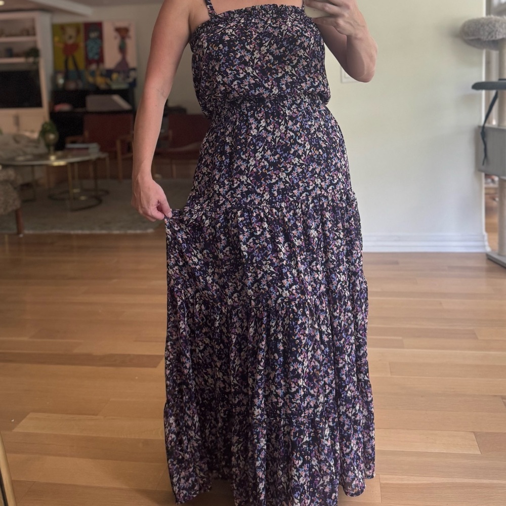 Evereve Navy Floral Maxi Dress